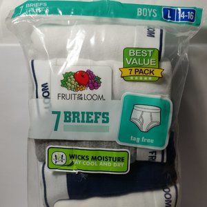 Fruit of The Loom Boy's Briefs Tag Free Large L